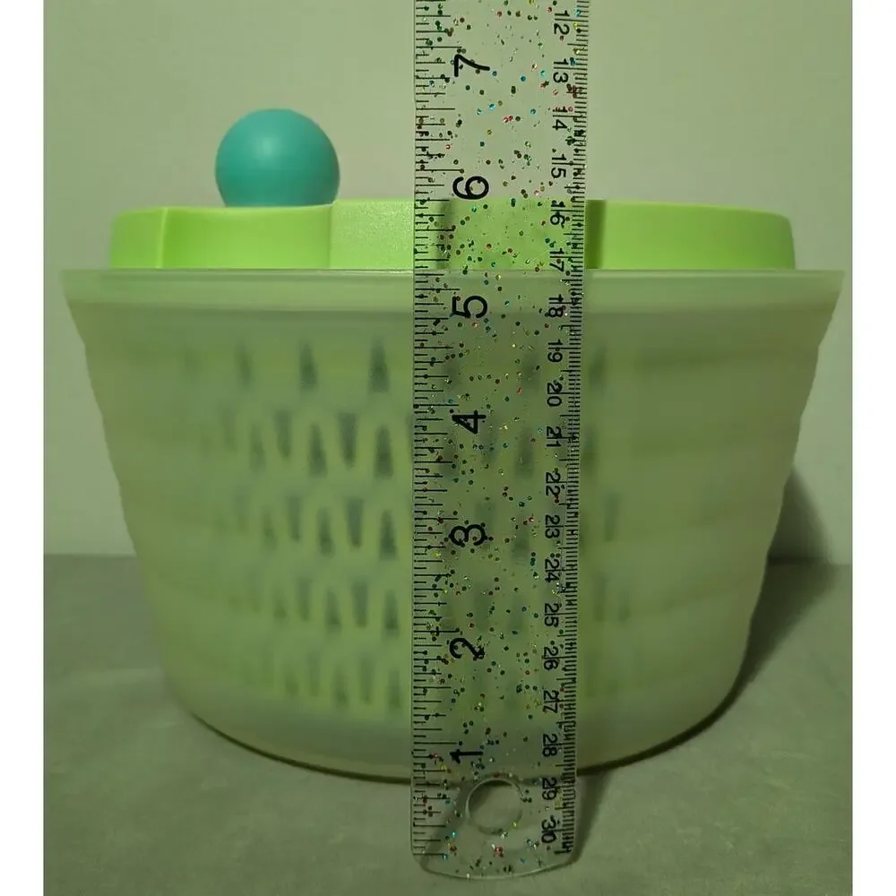 Tupperware Spin N Save Salad Spinner 4.5L Lime Green Teal Knob 3 Piece Set